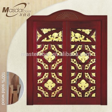 Antique Chinese solid wood security double doors for home