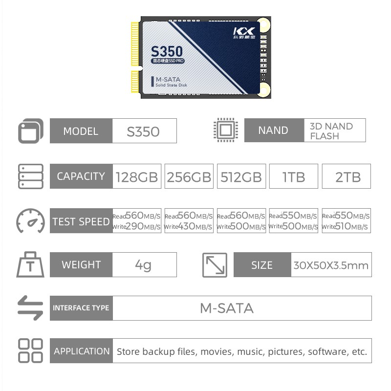 3D NAND Flash Tech M-SATA Solide State Disk