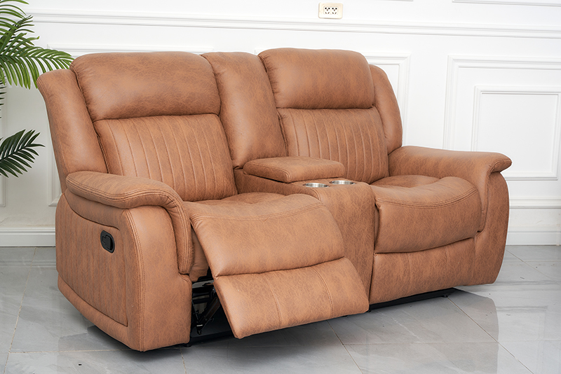 Orange Fashion Manual Living Room Recliner Sofa