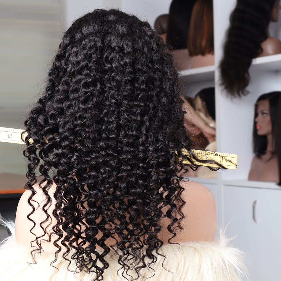 Wholesale Raw Human Hair Vendor Natural Black Lace wigs For Black Women 100% human hair lace frontal deep wave wig