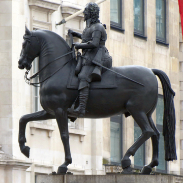 Metal warrior ridding sculpture famous factory made bronze knight Charles on horse statue
