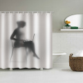 Woman's Shadow Waterproof Shower Curtain Unique Black and White Bathroom Decor