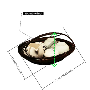 Stylish Lacquer Bamboo Basket - Office Supply & Magazine Organizer