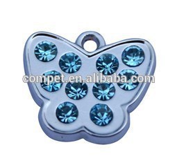 Unisex Metal Jewelry Rhinestone Butterfly Shape Pendant Wholesale