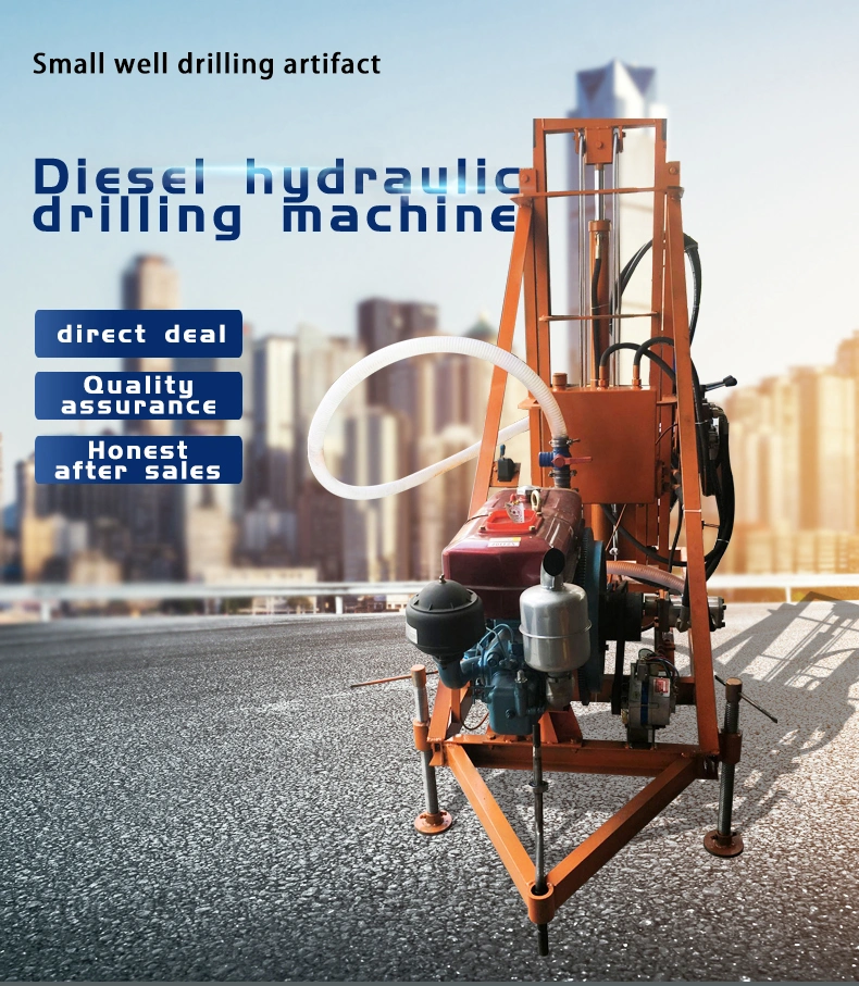 Diesel Water Well Rock Drilling Machine 120m Deep Water Well Drilling Rig