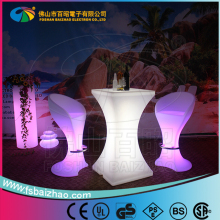 PE plastic waterproof remote control LED floor table/LED hookah table chair/LED yoga table