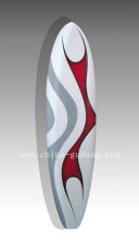 Red design fiberglass Mini-Mal surfboard