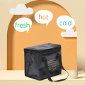 Black thermal insulation and cold protection essential outdoor picnic lunch bag