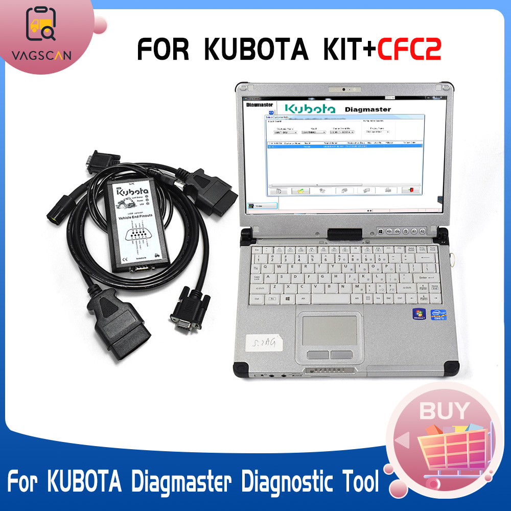 For KUBOTA DIAGNOSTIC KIT (PYTHON) kubota diagnostic software kubota diagmaster with Python interface with CF-19 laptop Full Set