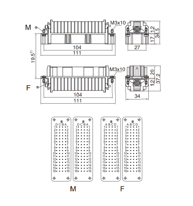 064 Female Heavy Duty Connector