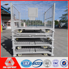 collapsible metal grid box pallet