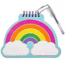 RAINBOW MINI NOTEPAD WITH MINI GLITTER GEL PEN-0