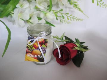 Highly Scented White Glass Candle