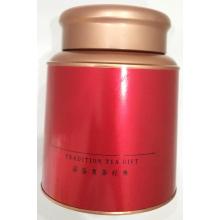 Red Coffee Tin Can with Double Lid