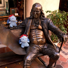 outdoor city decoration bronze benjamin franklin sculpture life size