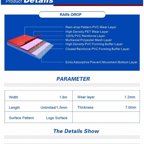 Enlio แฮนด์บอลคอร์ท PVC Sports Flooring