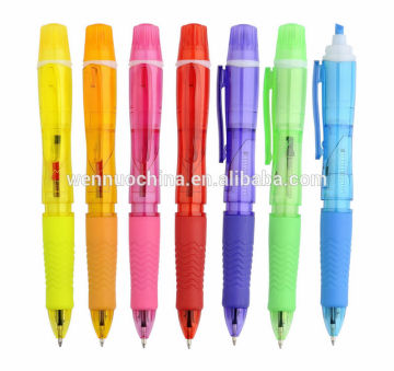 Highlighter promotion advertising plastic ball pen for gift