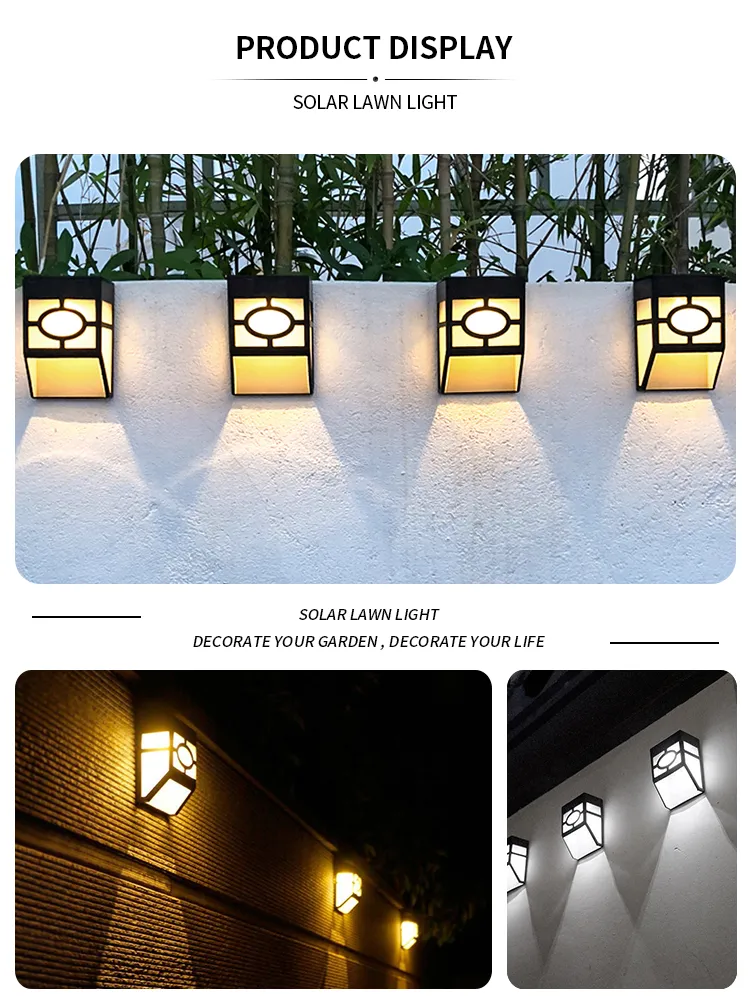 Elegant Modern Black Dual LED Solar Outdoor Wall Light