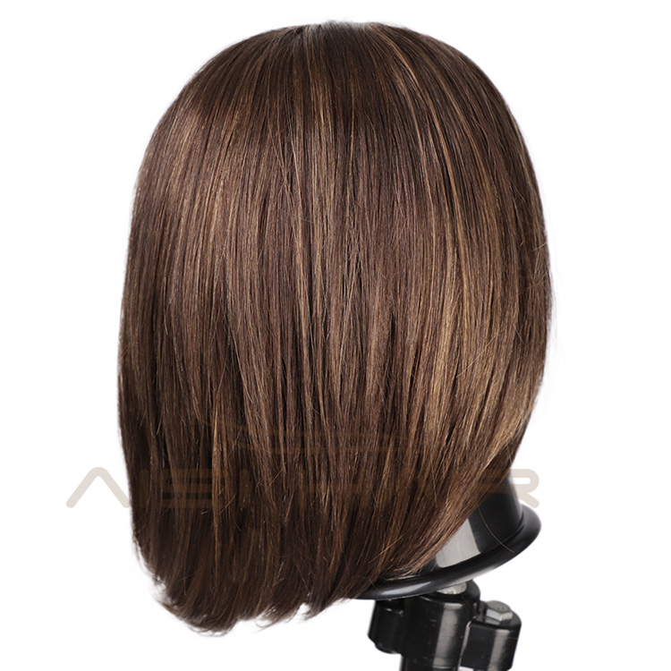 Aisi Hair Cheap Medium Long Mixed Brown Swiss Lace Wig Natural Straight Brazilian Human Hair Lace Frontal Wigs For Black Women