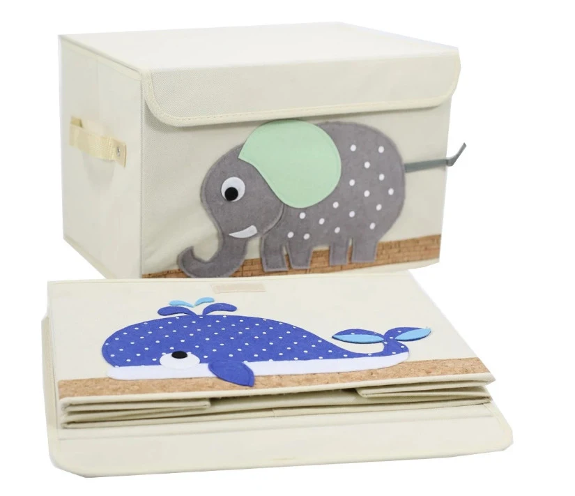 Non-Woven Animal Fabric Storage Box with Lid