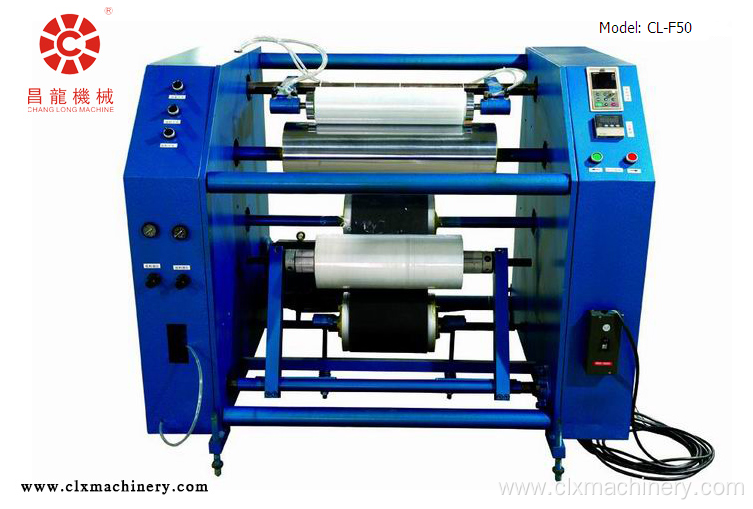 Pe stretch film rewinding slitter machine