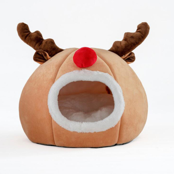 Warm Pet Nest Tent Christmas Reindeer Dog