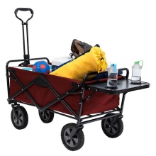 Beach Utility Wagon with Folding Table and Drink Holders