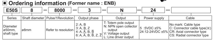 E50S8-600-3-T-24 600ppr push-pull 8mm solid shaft encoder