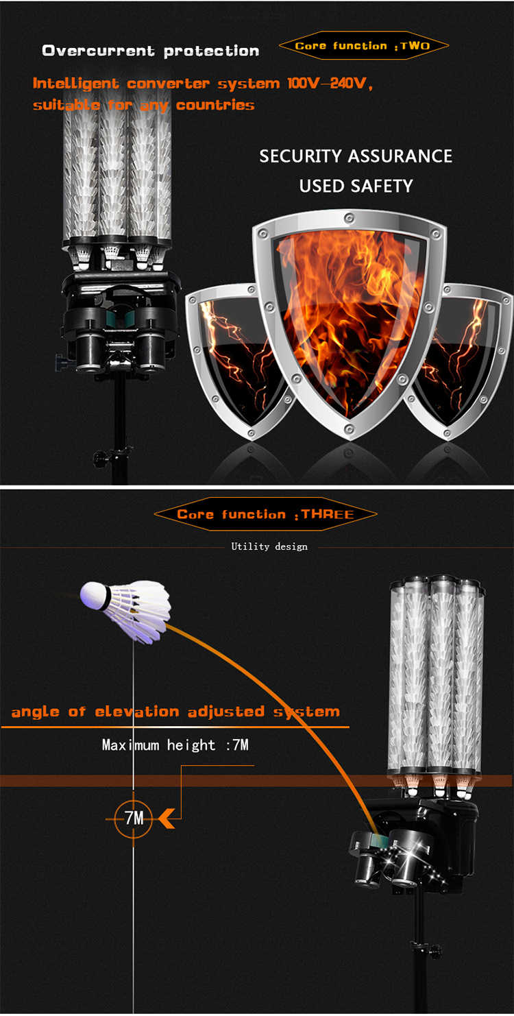 SIBOASI S3025 Badminton machine badminton shuttle launcher with training drills