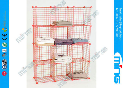 Black Mini Wire Display Stands Grid Panels Cube Unit For Clothing