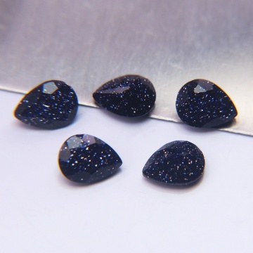Synthetic Blue Gold Sandstone Pear Shaped Loose Stones