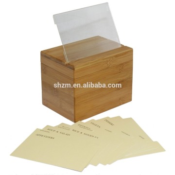 Wholesale bamboo box high quality bamboo recipe box