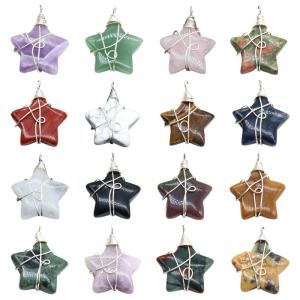 Проволочная обернутая дерево жизни звезда подвеска Crystal Star Charm Alendants для DIY Ювелирные изделия изготовления серебряной проволоки, обернутой каменной кулон