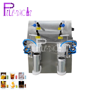 Semi-Automatic 2-Heads High-Quality Carbonated/Non-Carbonated Can Filling Machine