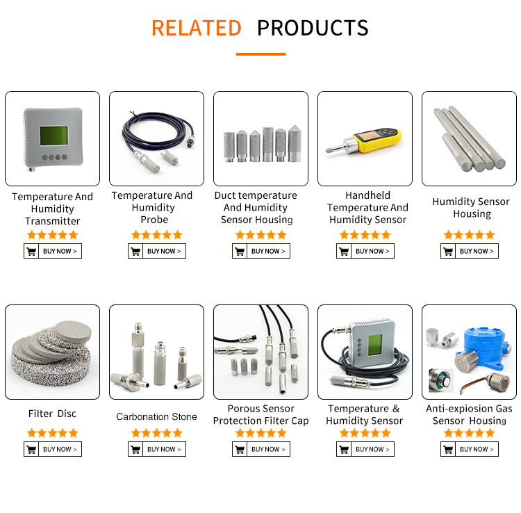 Customizable Cable Length 4-pin Temperature and Humidity Sensor with SS Powder Sintering Sensor Probe Enclosure Digital Sensor