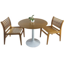Heavy-duty bamboo dining round table and chair set