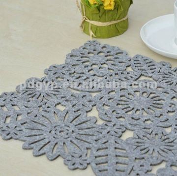 Newest style laser cut felt placemats colour felt felt flower laser cutting felt coaster