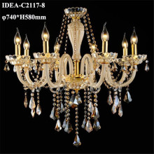 restaurant chandelier lighting crystal pendants candle lamp