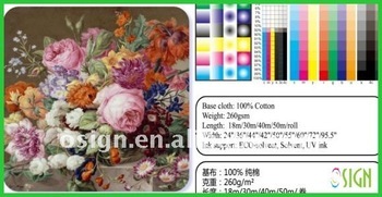 Glossy waterproof canvas for printing