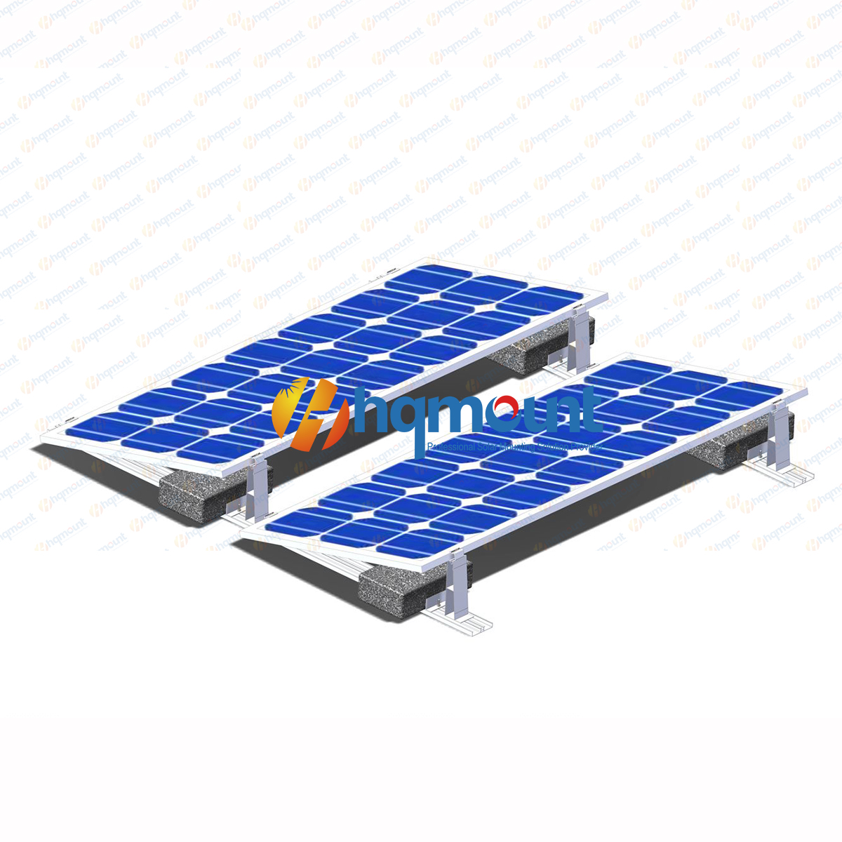 Ballasted Mounting Structure For Flat Roof Solar Pv Panels, High ...