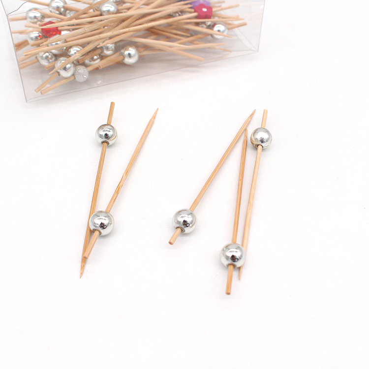 2020 handmade mini gold ball disposable bamboo cocktail picks