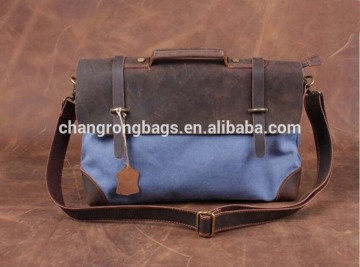 Vintage and Retro messenger bag business bag canvas bag unisex leather leisure bag waxed canvas bag