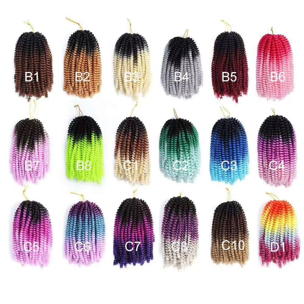 8inch Crochet Braids Jamaican Bounce Synthetic Braiding Hair Short Fluffy Afro Spring Twist Braids Hair Extensions