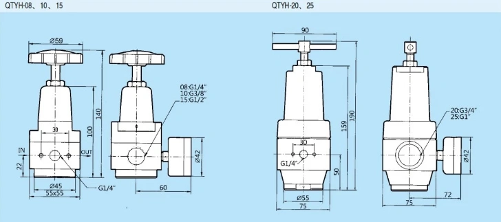 Large Port Size Adjustable High Pressure Qty Air Regulator Source Treatment Unit