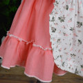 new design printed apron pink dress