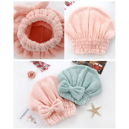 Bonnet de bain serviette épaisse cheveux corail