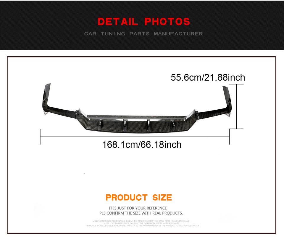JCSPORTLINE Carbon Fiber Rear Bumper Diffuser for Porsche Cayenne S Sport Utility 4-Door 2018-2019