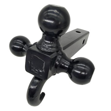 Black Powder Coat Triple Ball Trailer Hitch Manufacturer Directly Supplies Multi Ball Mount with Hook