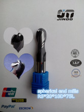 Jinoo Soild Carbide Spherical Variable Helix End Mills / Milling Cutters for Free Machining Steels
