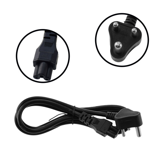 South Africa C5 Mains Plug Black Power Cable